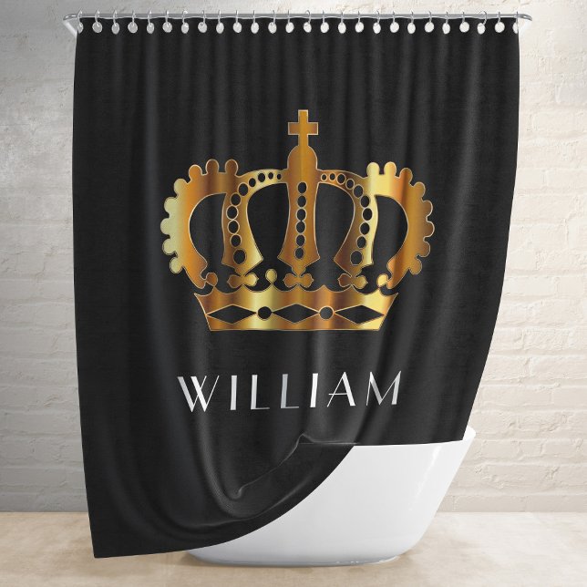 Cortina De Ducha Personalized Black Gold Crown Royal (Subido por el creador)