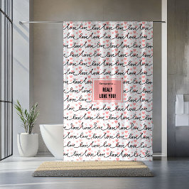 Cortina De Ducha Personalized Valentine Shower Curtain Pink Black