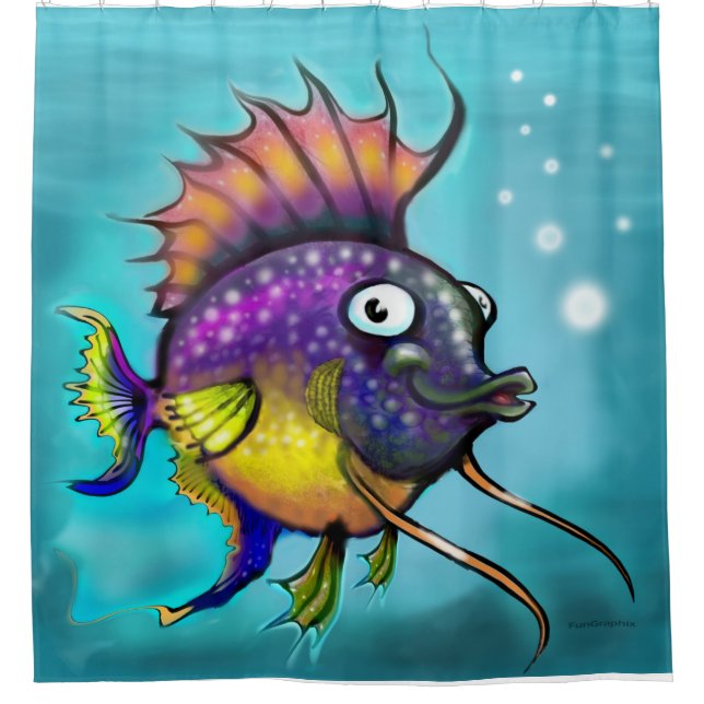 Cortina De Ducha Pescado arco iris (Anverso)