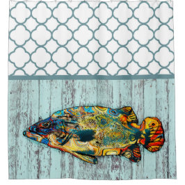 Cortina De Ducha Pescado multicolor 2