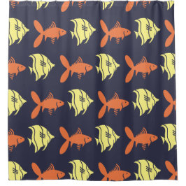 Cortina De Ducha Pescado Natación Naranja gráfico Amarillo en cualq