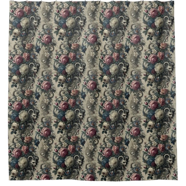 Cortina De Ducha Pétalos de la Decadencia - Barroco gótico (Anverso)