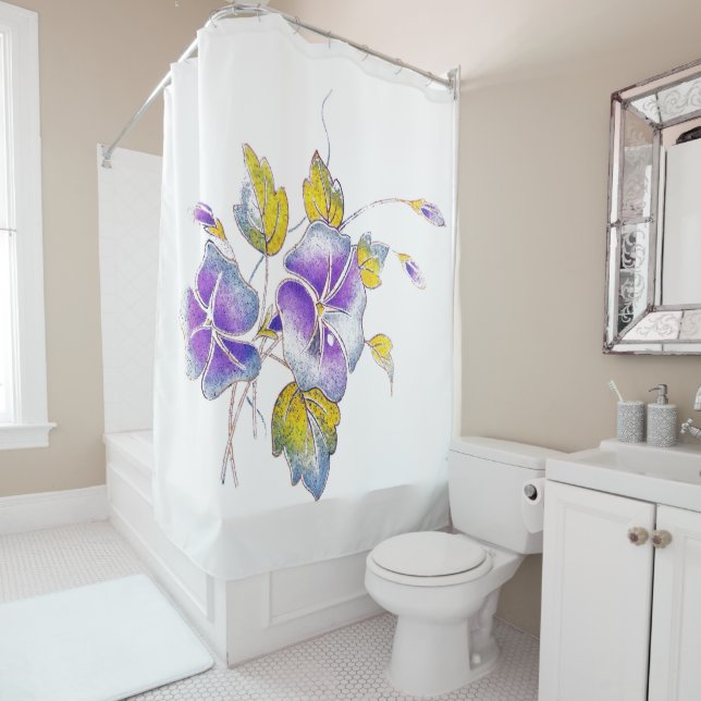 Cortina De Ducha Petunias. (In situ)