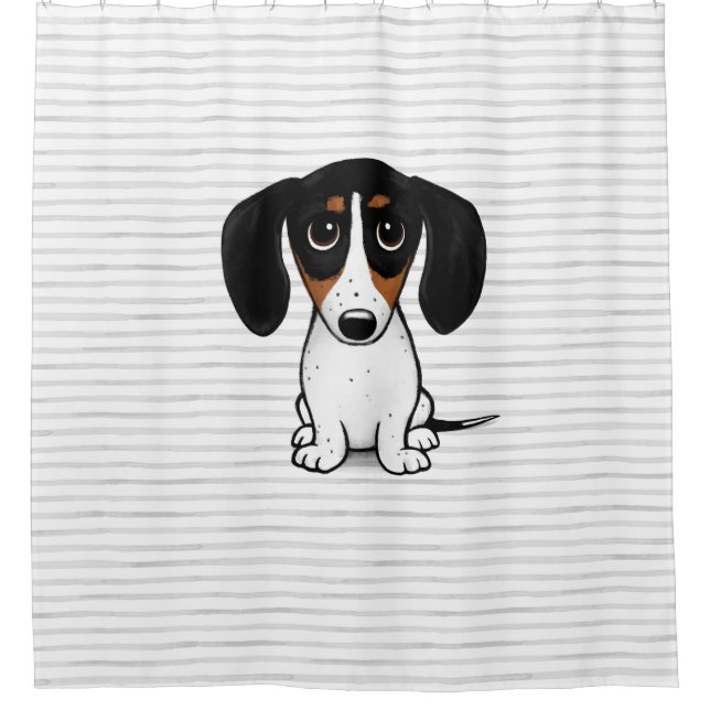 Cortina De Ducha Piebald Dachshund Cute Personalizado Perro picado (Anverso)