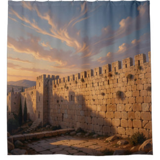 Cortina De Ducha Piedras De Jerusalén – Arte De La Pared De Jerusal