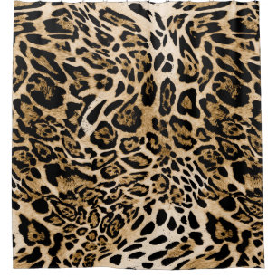 Cortina De Ducha Piel leopardo africana: Textura animal sin mar