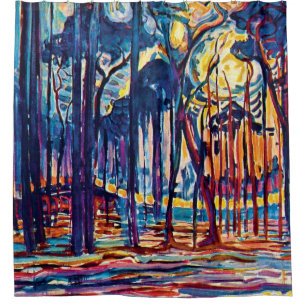 Cortina De Ducha Piet Mondrian - Bosque cerca de Oele Pintura de Ar