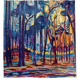 Cortina De Ducha Piet Mondrian - Woods Cerca de la pintura Bella Ar