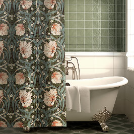 Cortina De Ducha Pimpernel Verde Muerto William Morris Floral