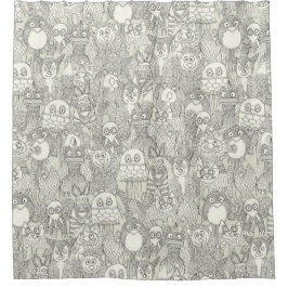 Cortina De Ducha pinatas de lápiz marfil