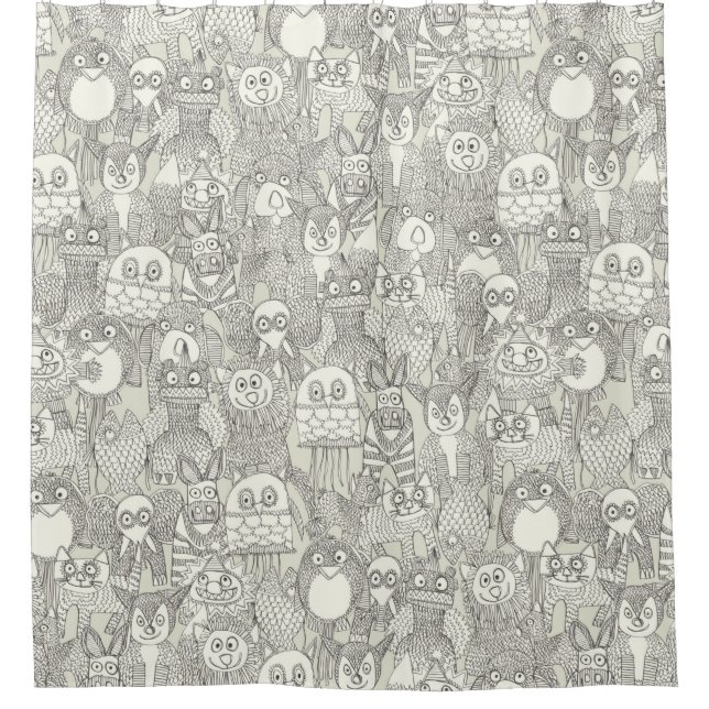 Cortina De Ducha pinatas de lápiz marfil (Anverso)