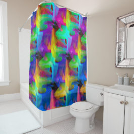 Cortina De Ducha Pincel digital muy coloreado pinza manchas manchas