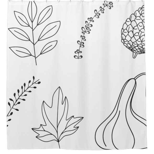Cortina De Ducha Pine cone leaf branch squash (Anverso)
