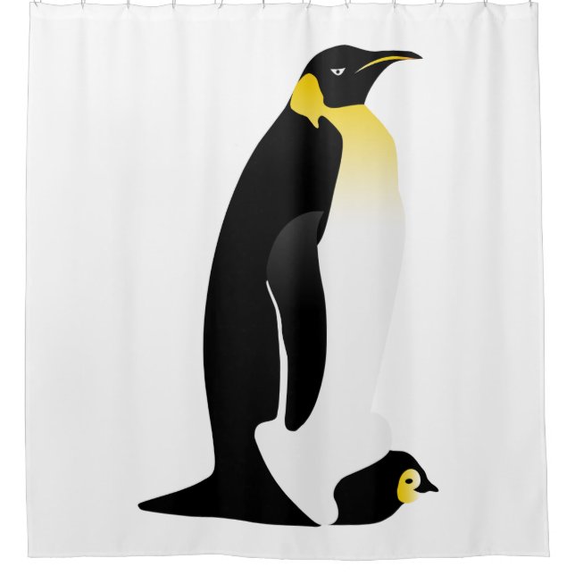 Cortina De Ducha Pingüino con su bebé (Anverso)