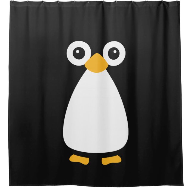 Cortina De Ducha Pingüino vectorial (Anverso)