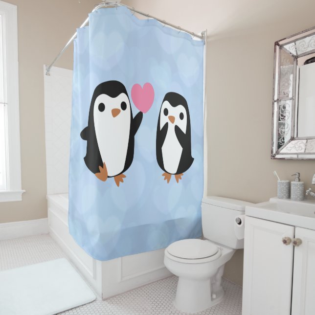 Cortina De Ducha Pingüinos enamorados (In situ)