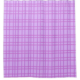 Cortina De Ducha Pink and purple flower checkered pattern