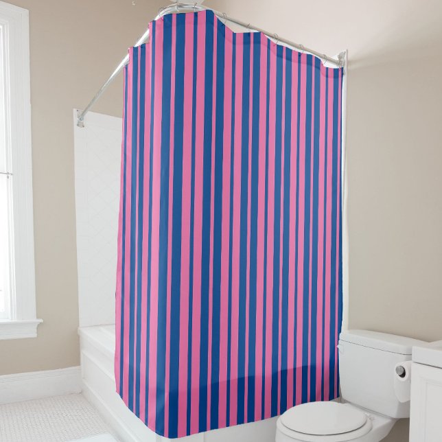 Cortina De Ducha Pink Blue Stylish Stripes Pattern Design  (Subido por el creador)