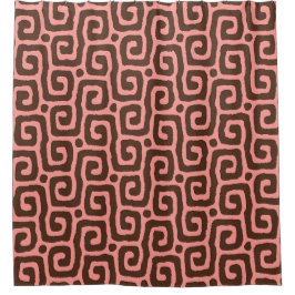 Cortina De Ducha  pink &brown Abstract pattern
