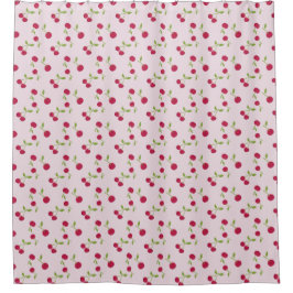 Cortina De Ducha Pink Cherry Print Pattern Pink Cute