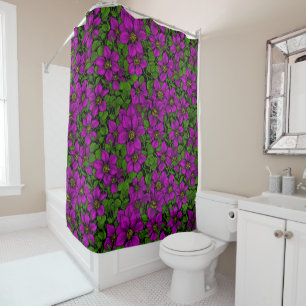 Cortina De Ducha Pink Clematis