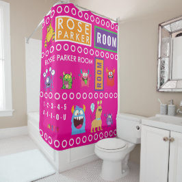 Cortina De Ducha Pink Monster Kids' Rooms Child Name antistress