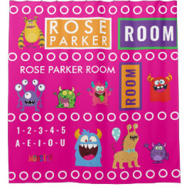 Cortina De Ducha Pink Monster Kids' Rooms Child Name antistress