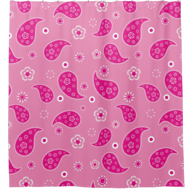 Cortina De Ducha Pink Paisley (Anverso)