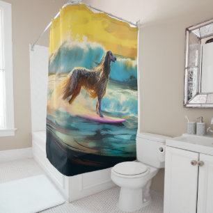 Cortina De Ducha Pintado de surf en Hound Beach Afgano