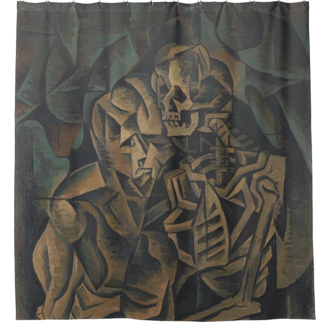 Cortina De Ducha Pintura abstracta del beso de la muerte (Anverso)