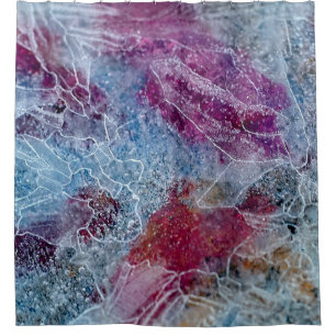 Cortina De Ducha Pintura abstracta rosa y azul