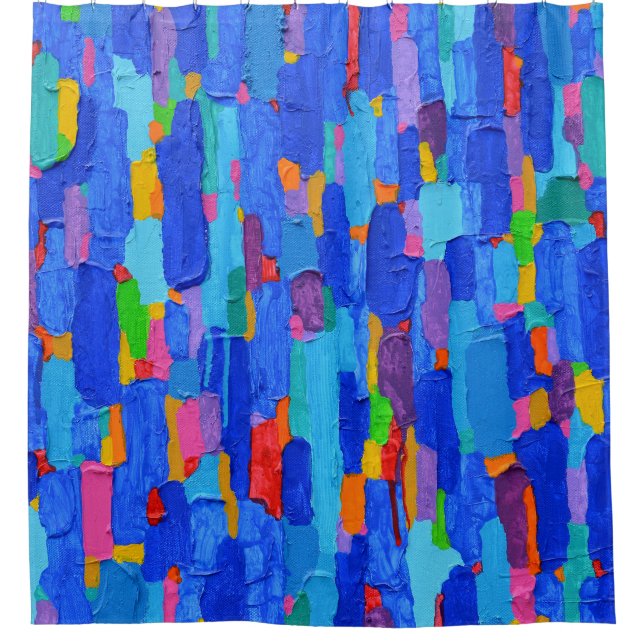 Cortina De Ducha Pintura abstracta sobre lienzo (Anverso)