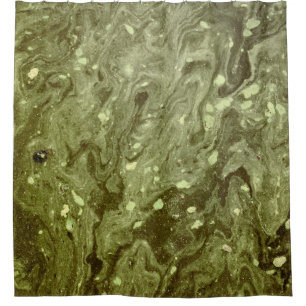 Cortina De Ducha Pintura abstracta verde