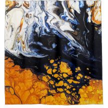 Pintura acrílica dorada, azul y blanca Resumen de 