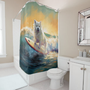 Cortina De Ducha Pintura americana de surf en Eskimo Beach