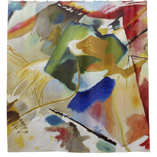 Cortina De Ducha Pintura con Green Center - Wassily Kandinsky (Anverso)