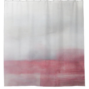 Cortina De Ducha Pintura de arte abstracta rosa y gris. Arte modern