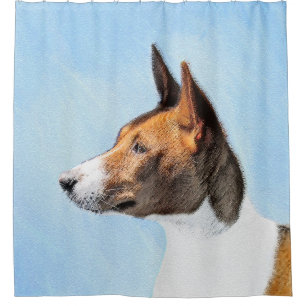 Cortina De Ducha Pintura de Basenji - Arte original muy bonito