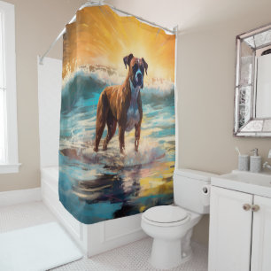 Cortina De Ducha Pintura de Boxer Beach Surfing