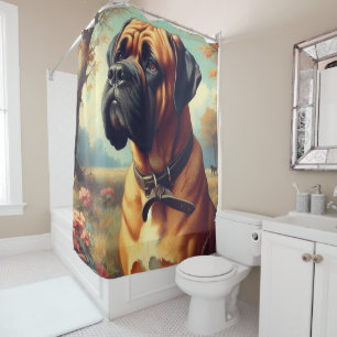Cortina De Ducha Pintura de bullmastiff vintage