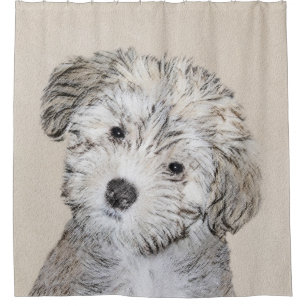 Cortina De Ducha Pintura de cachorro habanesa - Arte de perro origi