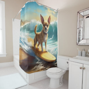 Cortina De Ducha Pintura de Chihuahua Beach Surfing