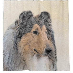 Cortina De Ducha Pintura de Collie (Rough) - Arte de Perro Original