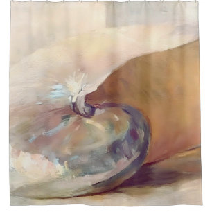 Cortina De Ducha Pintura de conchas marinas de época, Minimalista c