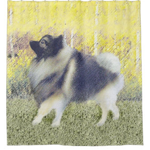 Cortina De Ducha Pintura de Keeshond Aspen - Arte Perro Original Cu