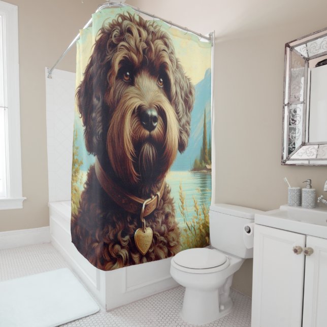 Cortina De Ducha Pintura de Lagotto Romagnolo (In situ)