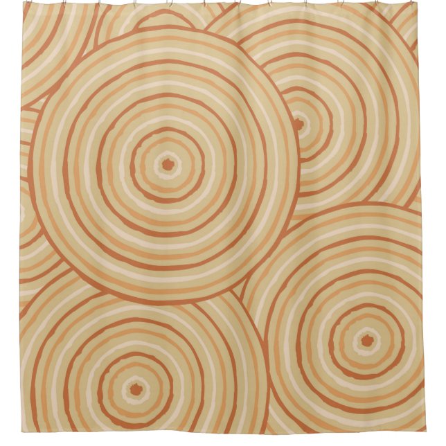 Cortina De Ducha Pintura de línea aborigen (Anverso)