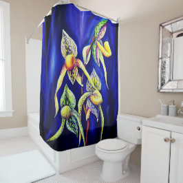 Cortina De Ducha Pintura de orquídeas azules