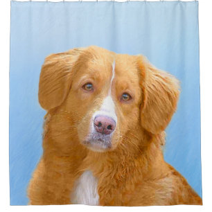 Cortina De Ducha Pintura de perro de la recuperación del pato de Nu