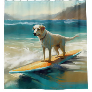 Cortina De Ducha Pintura de surf de Anatolian Shepherd Beach